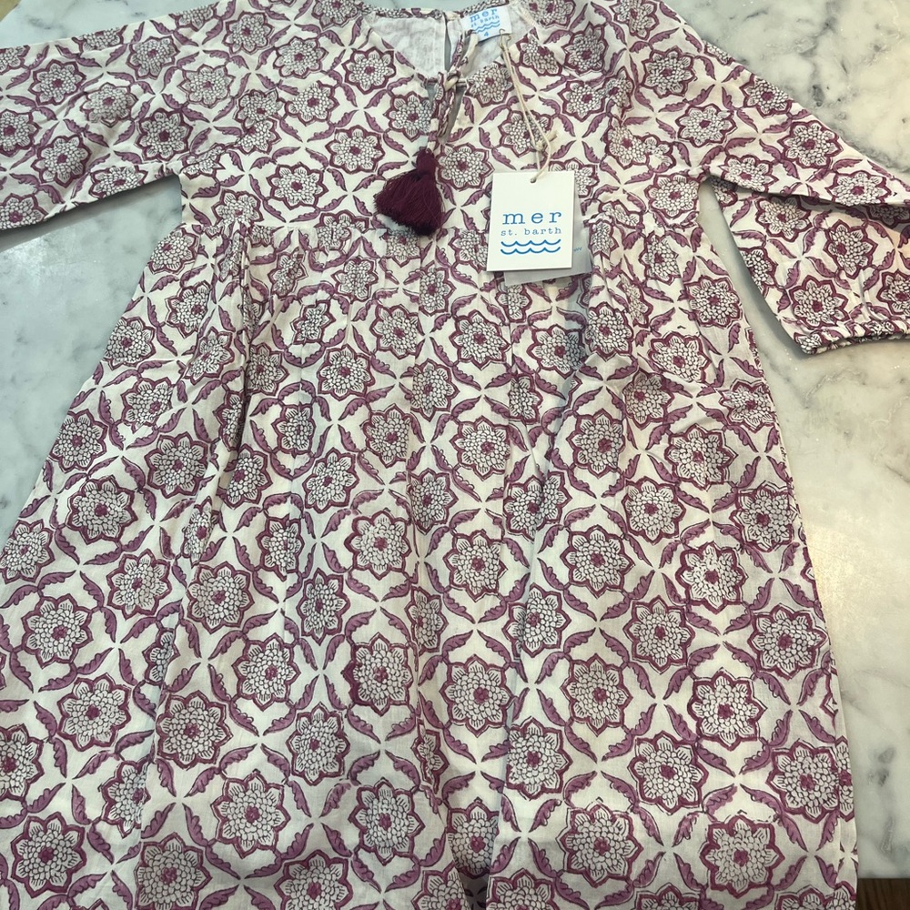 Mer St Barth Patterned Dress with Tassel